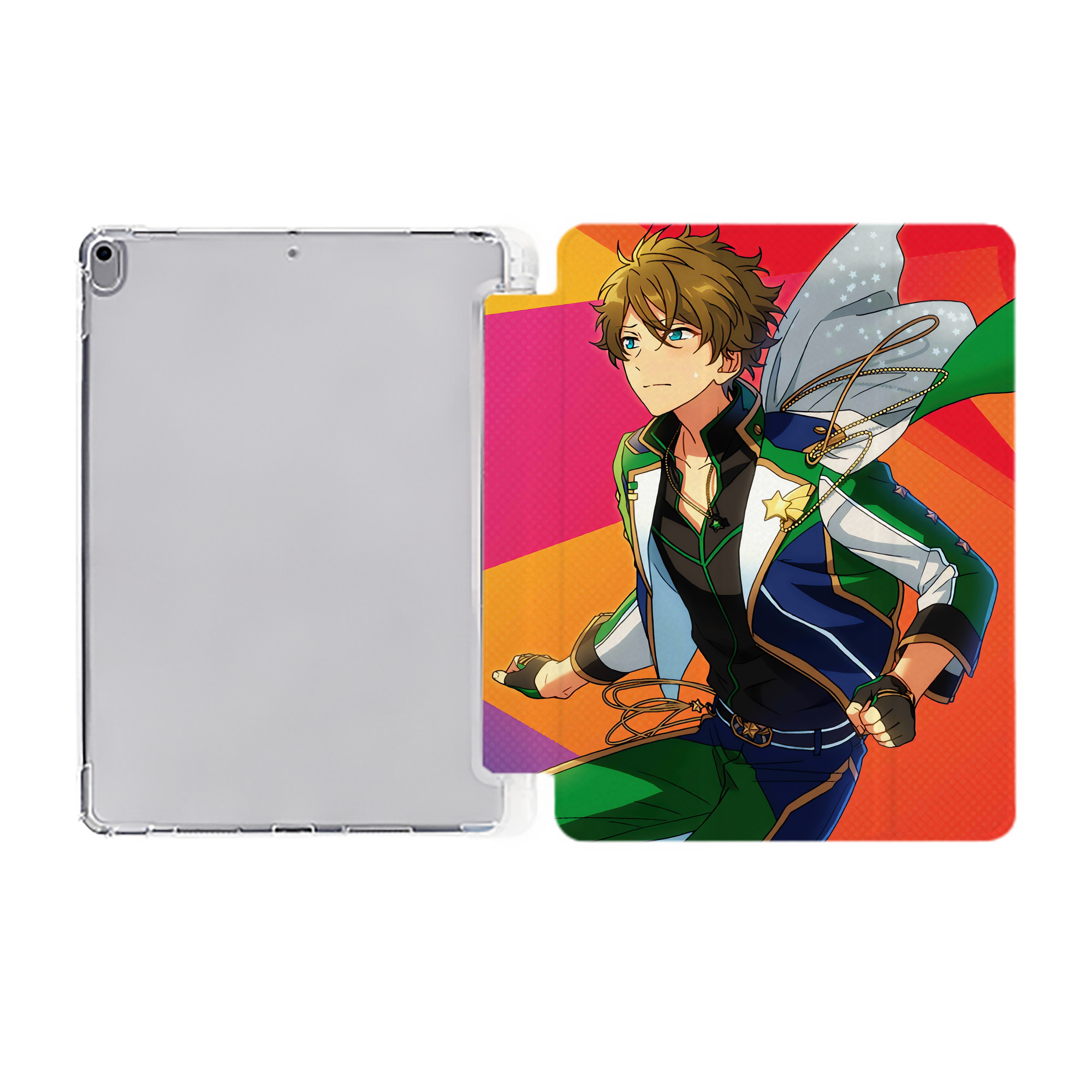 （画像用） あんさんぶるスターズ! Ensemble Stars IPad ケース ペン収納付き 三つ折りスタンド PUレザー×シリコン 対応機種9.5/10.5/10.9インチ